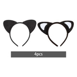 Maxbell 4x Cat Ears Headband New Year Photo Props Cute Kitty Hairband Hair Hoop Black