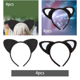 Maxbell 4x Cat Ears Headband New Year Photo Props Cute Kitty Hairband Hair Hoop Black