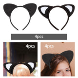 Maxbell 4x Cat Ears Headband New Year Photo Props Cute Kitty Hairband Hair Hoop Black