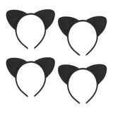 Maxbell 4x Cat Ears Headband New Year Photo Props Cute Kitty Hairband Hair Hoop Black
