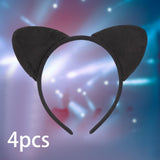 Maxbell 4x Cat Ears Headband New Year Photo Props Cute Kitty Hairband Hair Hoop Black