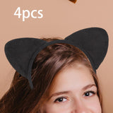 Maxbell 4x Cat Ears Headband New Year Photo Props Cute Kitty Hairband Hair Hoop Black
