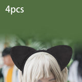 Maxbell 4x Cat Ears Headband New Year Photo Props Cute Kitty Hairband Hair Hoop Black