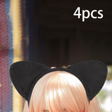Maxbell 4x Cat Ears Headband New Year Photo Props Cute Kitty Hairband Hair Hoop Black