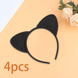 Maxbell 4x Cat Ears Headband New Year Photo Props Cute Kitty Hairband Hair Hoop Black