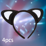 Maxbell 4x Cat Ears Headband New Year Photo Props Cute Kitty Hairband Hair Hoop White Heart