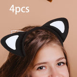 Maxbell 4x Cat Ears Headband New Year Photo Props Cute Kitty Hairband Hair Hoop White Heart