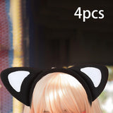 Maxbell 4x Cat Ears Headband New Year Photo Props Cute Kitty Hairband Hair Hoop White Heart