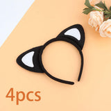 Maxbell 4x Cat Ears Headband New Year Photo Props Cute Kitty Hairband Hair Hoop White Heart