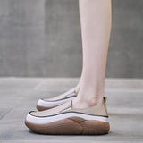 Maxbell Women Casual Shoes Slip On Comfortable Non Slip Soles Thick Bottom Trainers 39 Khaki