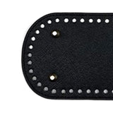Maxbell Crochet Bag Bottom with Straps with Holes Oval for DIY Purse Shoulder Bag Black