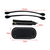 Maxbell Crochet Bag Bottom with Straps with Holes Oval for DIY Purse Shoulder Bag Black