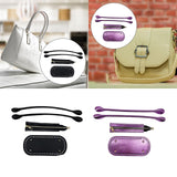 Maxbell Crochet Bag Bottom with Straps with Holes Oval for DIY Purse Shoulder Bag Black