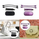 Maxbell Crochet Bag Bottom with Straps with Holes Oval for DIY Purse Shoulder Bag Black