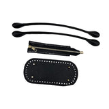 Maxbell Crochet Bag Bottom with Straps with Holes Oval for DIY Purse Shoulder Bag Black