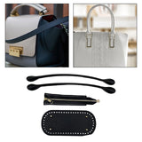 Maxbell Crochet Bag Bottom with Straps with Holes Oval for DIY Purse Shoulder Bag Black