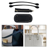 Maxbell Crochet Bag Bottom with Straps with Holes Oval for DIY Purse Shoulder Bag Black