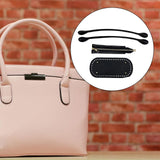 Maxbell Crochet Bag Bottom with Straps with Holes Oval for DIY Purse Shoulder Bag Black