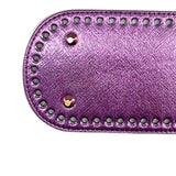 Maxbell Crochet Bag Bottom with Straps with Holes Oval for DIY Purse Shoulder Bag Violet