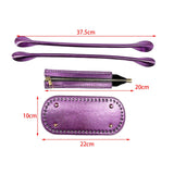 Maxbell Crochet Bag Bottom with Straps with Holes Oval for DIY Purse Shoulder Bag Violet