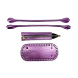 Maxbell Crochet Bag Bottom with Straps with Holes Oval for DIY Purse Shoulder Bag Violet
