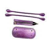 Maxbell Crochet Bag Bottom with Straps with Holes Oval for DIY Purse Shoulder Bag Violet