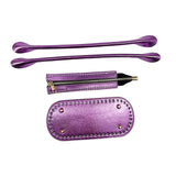 Maxbell Crochet Bag Bottom with Straps with Holes Oval for DIY Purse Shoulder Bag Violet
