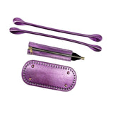 Maxbell Crochet Bag Bottom with Straps with Holes Oval for DIY Purse Shoulder Bag Violet
