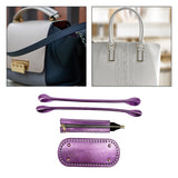 Maxbell Crochet Bag Bottom with Straps with Holes Oval for DIY Purse Shoulder Bag Violet