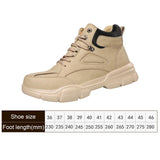 Maxbell Men Women Work Boots Steel Toe Shoes Rubber Sole Workwear Hiking Boots 39 Khaki