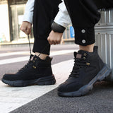 Maxbell Men Women Work Boots Steel Toe Shoes Rubber Sole Workwear Hiking Boots 42 Black