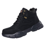 Maxbell Men Women Work Boots Steel Toe Shoes Rubber Sole Workwear Hiking Boots 44 Black