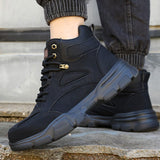 Maxbell Men Women Work Boots Steel Toe Shoes Rubber Sole Workwear Hiking Boots 44 Black