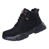 Maxbell Men Women Work Boots Steel Toe Shoes Rubber Sole Workwear Hiking Boots 46 Black