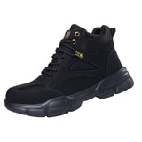 Maxbell Men Women Work Boots Steel Toe Shoes Rubber Sole Workwear Hiking Boots 46 Black