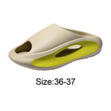 Maxbell Unisex Slippers Comfortable Open Toe Sandals Shower Bathroom EVA Sandals Khaki 36 37