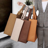 Maxbell Shopping Bags for Groceries Large Durable Handle Thickened Stands Upright 40x30x15cm Khaki