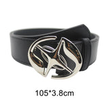 Maxbell PU Leather Belt for Men Women with Pin Buckle Fashion for Jackets Pants Black