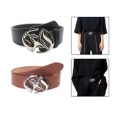 Maxbell PU Leather Belt for Men Women with Pin Buckle Fashion for Jackets Pants Black