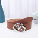 Maxbell PU Leather Belt for Men Women with Pin Buckle Fashion for Jackets Pants Dark Brown