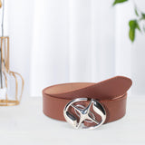 Maxbell PU Leather Belt for Men Women with Pin Buckle Fashion for Jackets Pants Dark Brown