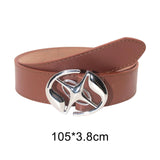 Maxbell PU Leather Belt for Men Women with Pin Buckle Fashion for Jackets Pants Dark Brown