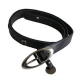 Maxbell Women Leather Belt Oval Metal Buckle Unisex Punk Waist Belt Ladies Belts
