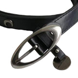 Maxbell Women Leather Belt Oval Metal Buckle Unisex Punk Waist Belt Ladies Belts