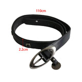 Maxbell Women Leather Belt Oval Metal Buckle Unisex Punk Waist Belt Ladies Belts