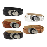 Maxbell PU Leather Belt Waist Band Fashion Belt Punk Metal Buckle for Men and Women Black
