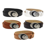 Maxbell PU Leather Belt Waist Band Fashion Belt Punk Metal Buckle for Men and Women Black