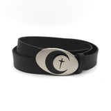 Maxbell PU Leather Belt Waist Band Fashion Belt Punk Metal Buckle for Men and Women Black