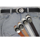 Maxbell PU Leather Belt Waist Band Fashion Belt Punk Metal Buckle for Men and Women Black