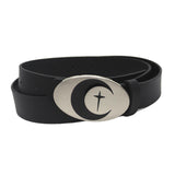 Maxbell PU Leather Belt Waist Band Fashion Belt Punk Metal Buckle for Men and Women Black